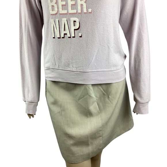 Wildfox Lilac Baggy Beach Jumper L Burger Beer Nap Graphic Sweatshirt - Picture 3 of 7